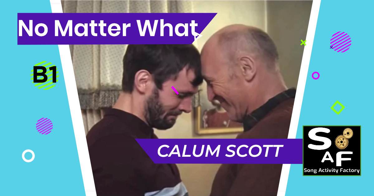 Calum Scott performing 'No Matter What' music video, featuring an emotional moment.