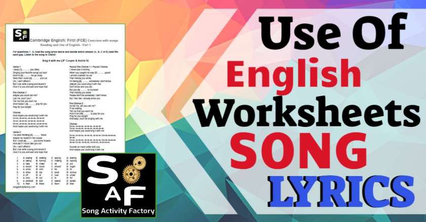 Teachers preparing FCE Reading and Use of English with "Sing It With Me" worksheet.