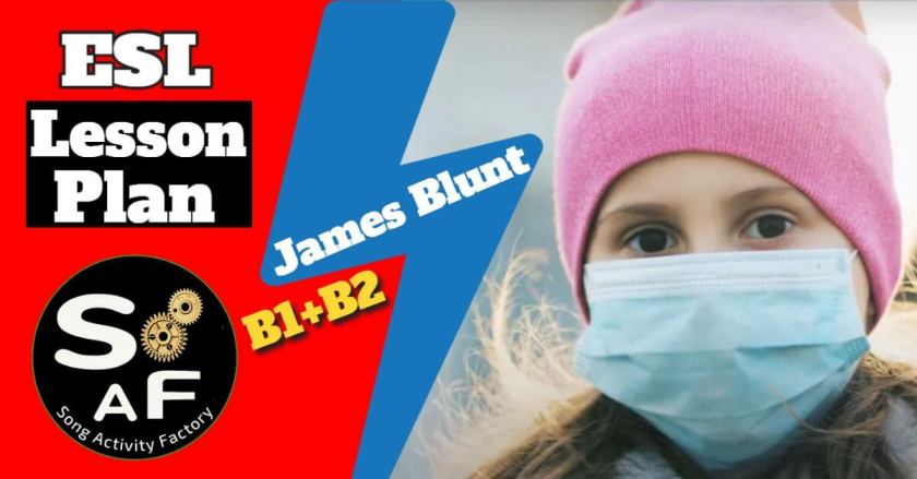 James Blunt's "The Greatest" lesson plan for ESL teachers, featuring YouTube video, worksheets, and Google Slides. Optimized for online teaching with Zoom.