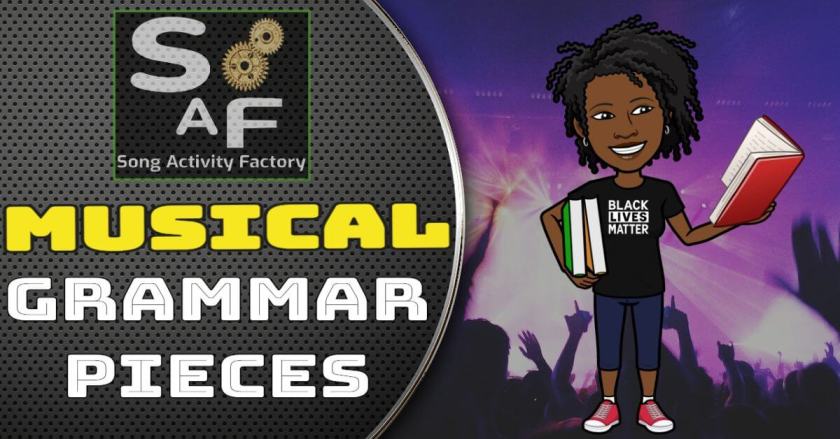 Musical Grammar Pieces activity featuring Alicia Keys, Avril Lavigne, Niall Horan. Includes Genial.ly presentation and mp3 files for ESL teachers.