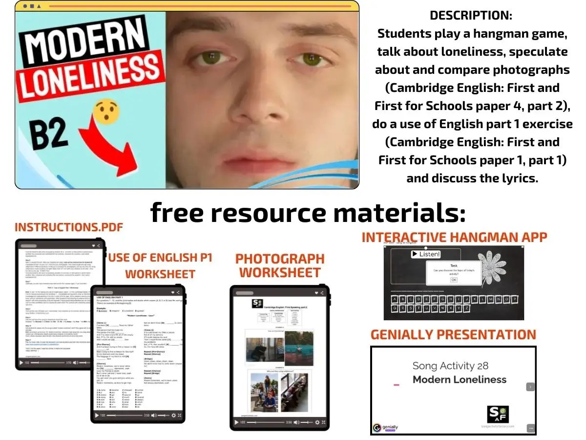 Engaging Song-Based Lesson: Lauv's 'Modern Loneliness'. Boost 4 skills & 21st-century skills with creative, tech-enhanced activities.
