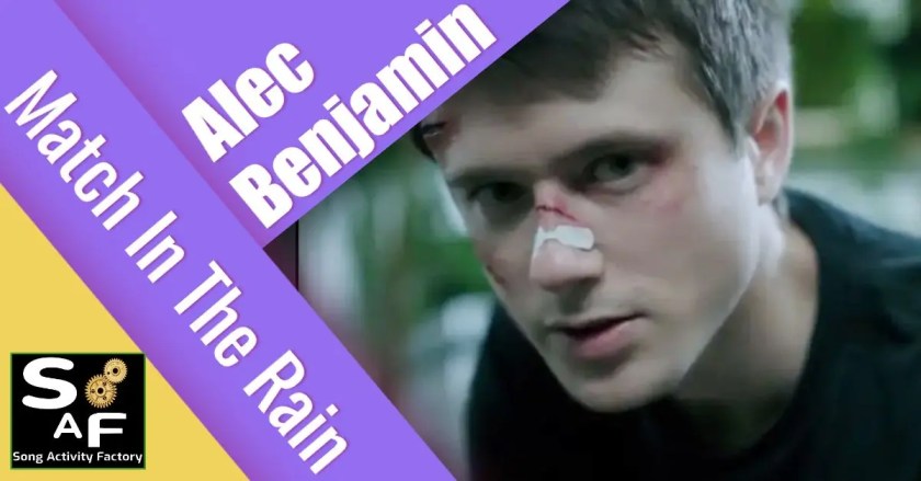 Student engagement with Alec Benjamin's 'Match In The Rain' song in an English language teaching session.