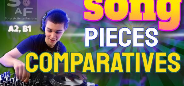 Students engaging in the Song Pieces ELT activity, identifying grammar structures from song clips