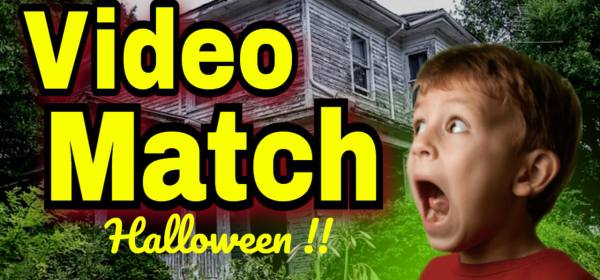 ESL student scared by Halloween songs with haunted house background