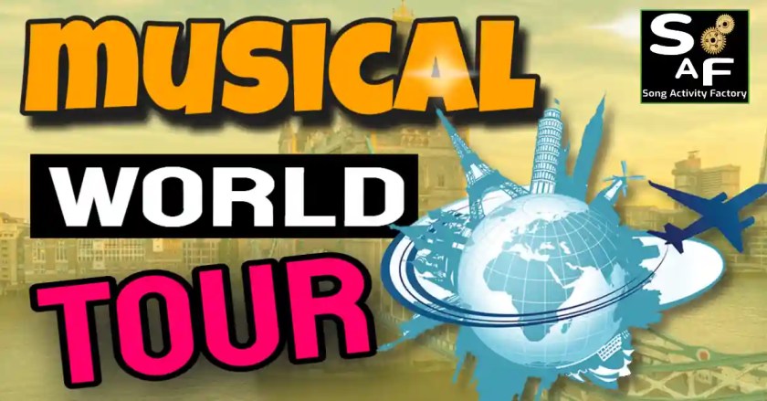 Engaging ESL Lesson: Explore Countries with Music. Includes Genially presentation, song extracts, and interactive activities. Boost 4 skills & 21st-century skills.