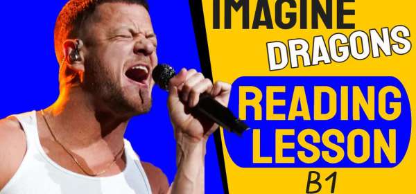 Imagine Dragons Vocalist with 'Imagine Dragons Reading Lesson' Text