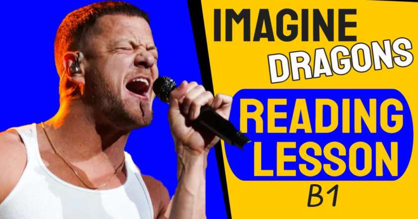 Imagine Dragons Vocalist with 'Imagine Dragons Reading Lesson' Text