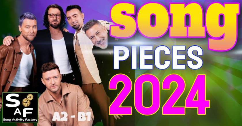 NSYNC featured in Song Activity Factory's 2024 Song Pieces for A2/B1 English learners.