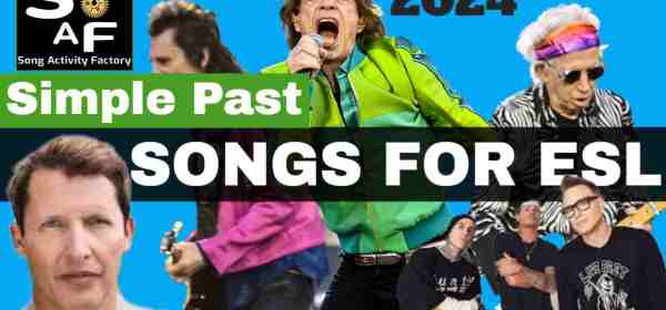 Simple Past tense practice using songs by James Blunt, Blink 182, The Rolling Stones, and more.