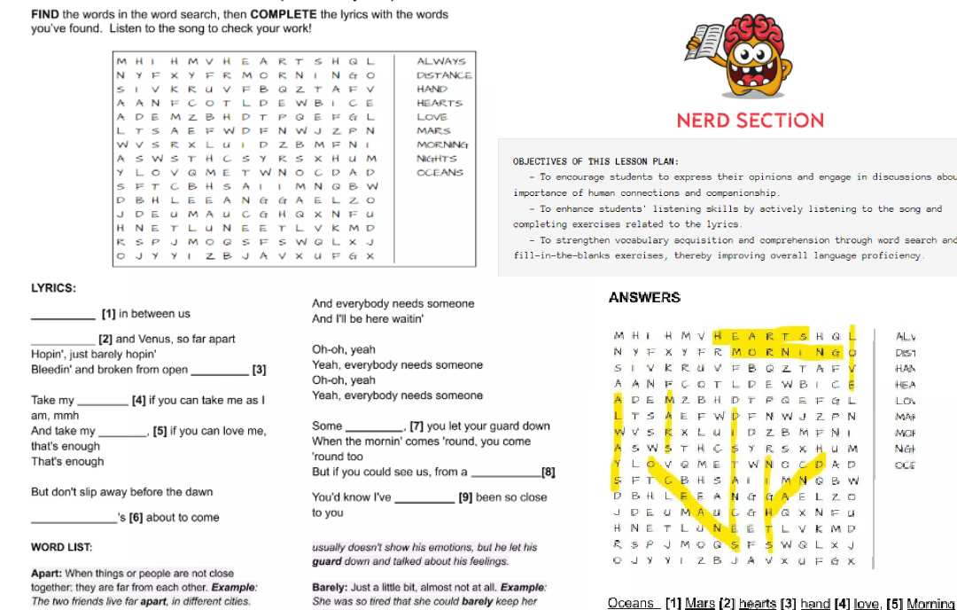 Musical Word Search ESL worksheet for vocabulary practice