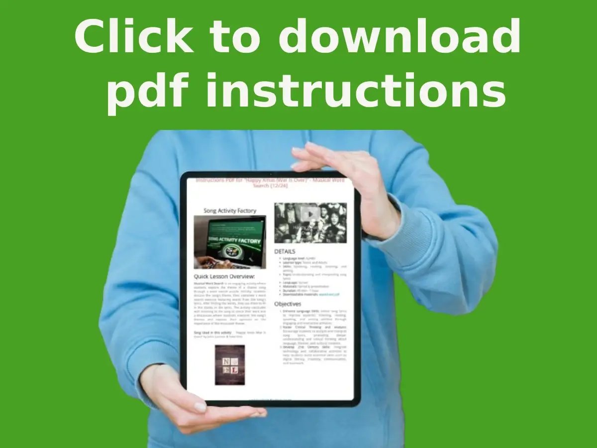 download pdf instructions to esl song lesson happy xmas