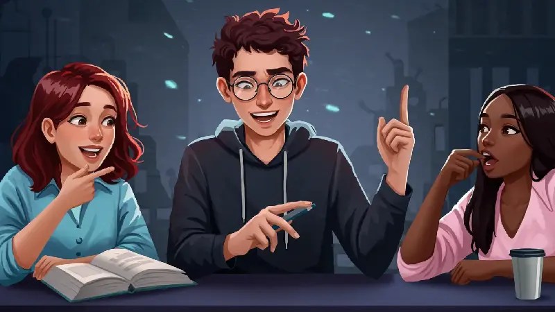 ESL students discussing song-based learning activities, showing engagement with vocabulary and pronunciation practice.