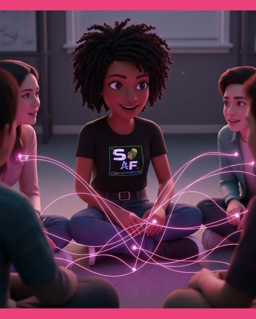 An infographic showing the Interaction+ stage of the MUSIC+ Framework, designed to improve ESL speaking skills through collaboration.