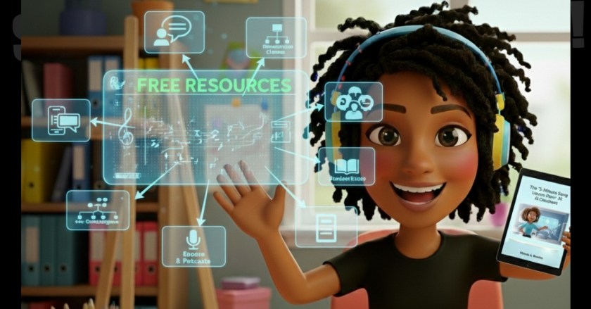 presenting various free resources, with the AI Cheatsheet highlighted