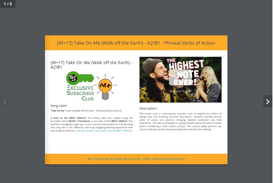 Preview of a BEAT+ lesson teacher guide