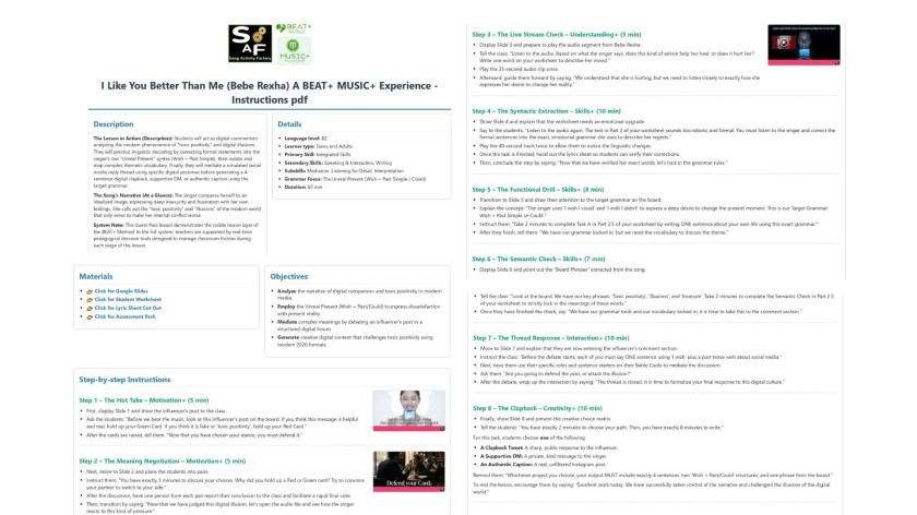 bebe rexha esl lesson b2 pdf contents