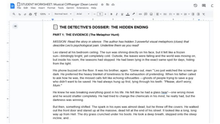 Mystery Dossier reading activity for Dean Lewis B2 song-based lesson past modals.